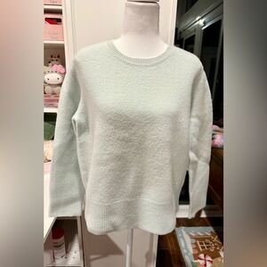 Tory Burch Felted Merino Wool Crewneck Sweater Iced Mint M NWT